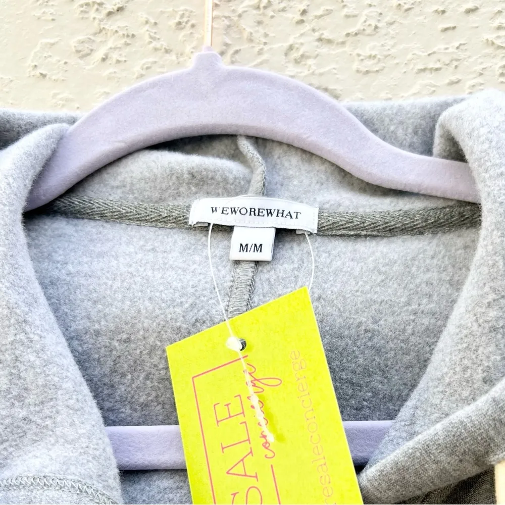 Weworewhat sweatshirt leisure jumpsuit with hoodie gray medium - Image 6