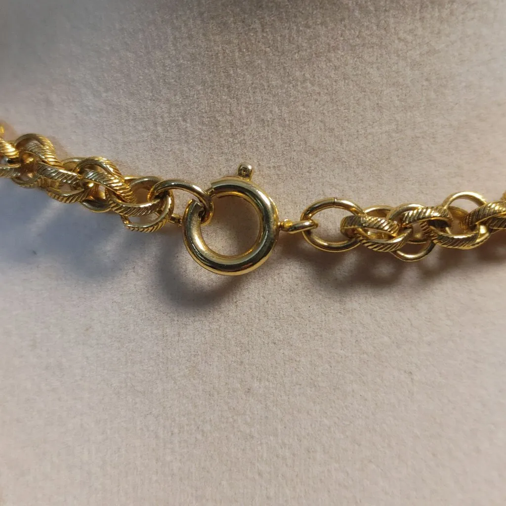 Cloisonné Dragon Pendant Necklace Long 30 Vintage Gold Tone Chain Orange Tassel - Image 8