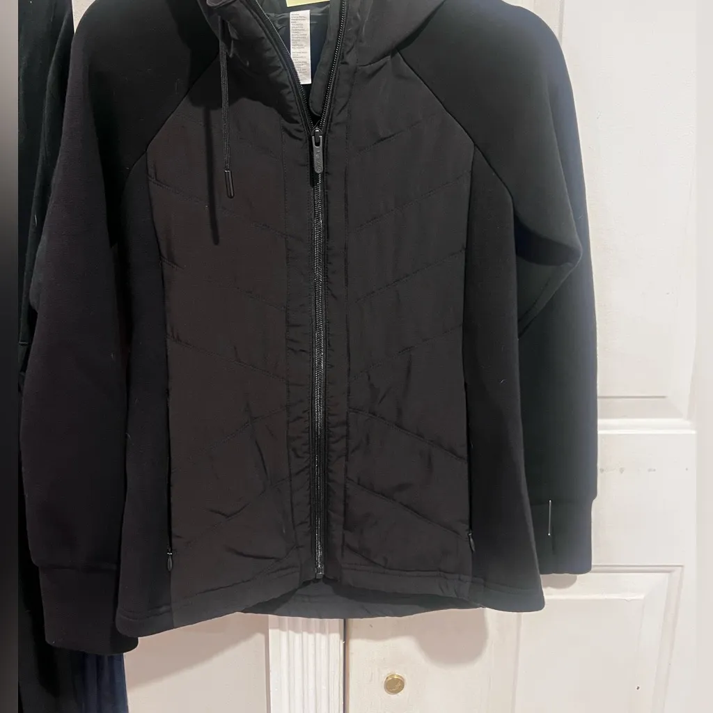 NWOT Zella women's hybrid hooded full zip jacket size small in black - Image 6