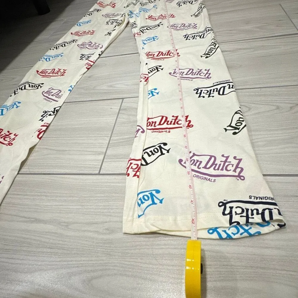 NWT Von Dutch Pajama Set Size Women's Small   super colorful rainbow text with l - Image 5