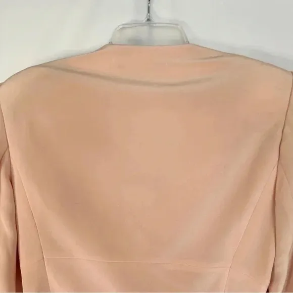 Vintage Carlisle Cropped Blazer Zip Up 100% Silk Womens Sz 10 Pink‎ New - Image 3