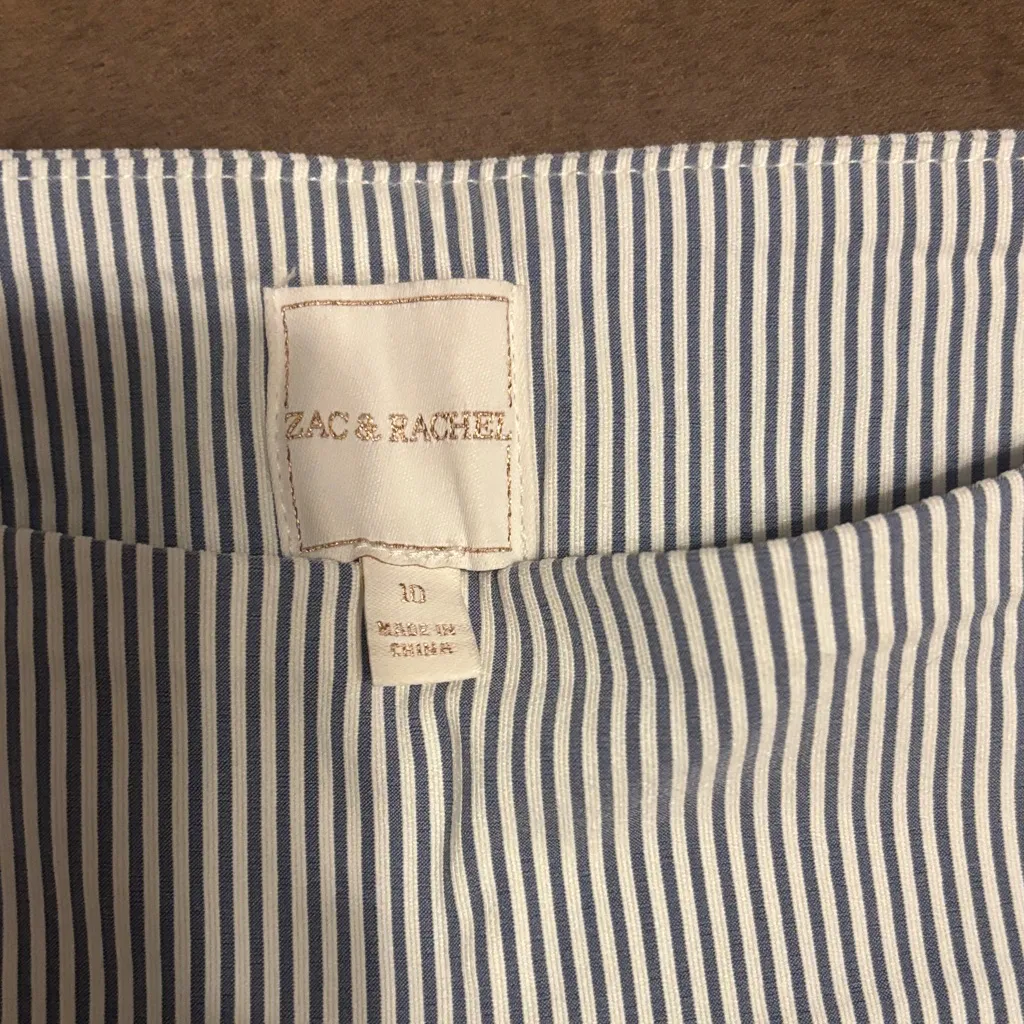 Zac & Rachel Striped Ankle Pants in Blue and White Size 10 - Image 2