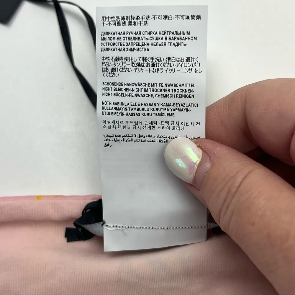 VERSACE Pink Chain Bikini Bottoms Women Size 3 Medium Pink Yellow NEW *TINY FLAW - Image 5