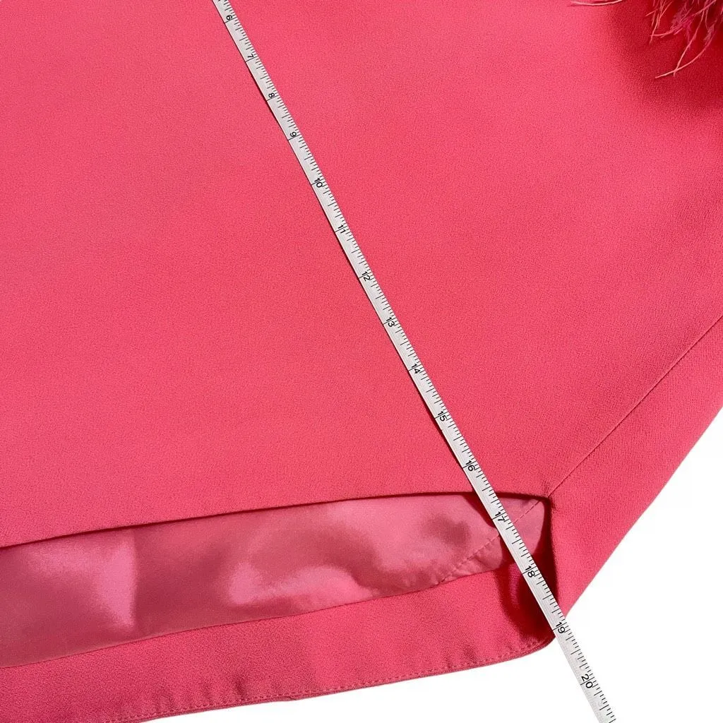 David Koma High Slit Feather Bra Dress in‎ Pink Size 6 - Image 9