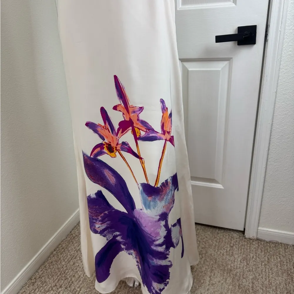 Issa London White Satin Dress. #338 Purple Size 6 - Image 9