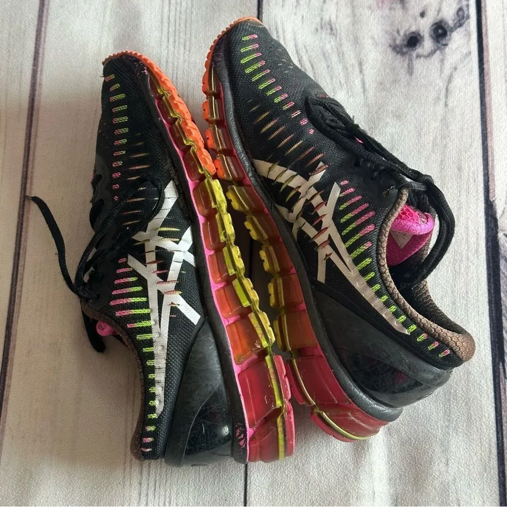 Asics Gel Quantum 360 Athletic Running Shoes Women Sz 8 T5J6N Purple Pink Neon - Image 6