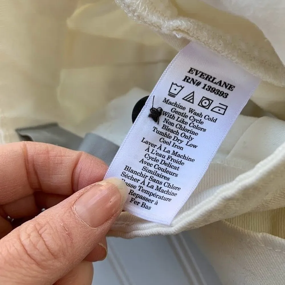Everlane The Organic Cotton Wide-Leg Pant Denim Jean Bone Cream Size 00 NWT - Image 9