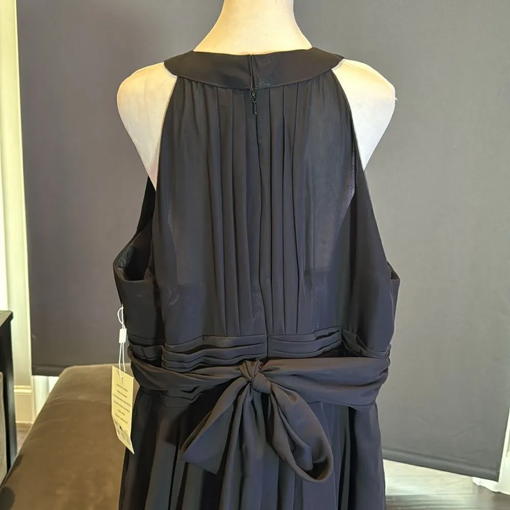 Women’s Black Chiffon Halter Neck Short Formal Party Dress Size 22 NWT - Image 5