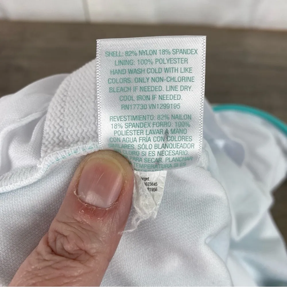 Target Kona Sol Teal&White Stripe V Neck One Piece Swimsuit Sz.XL NWOT - Image 15