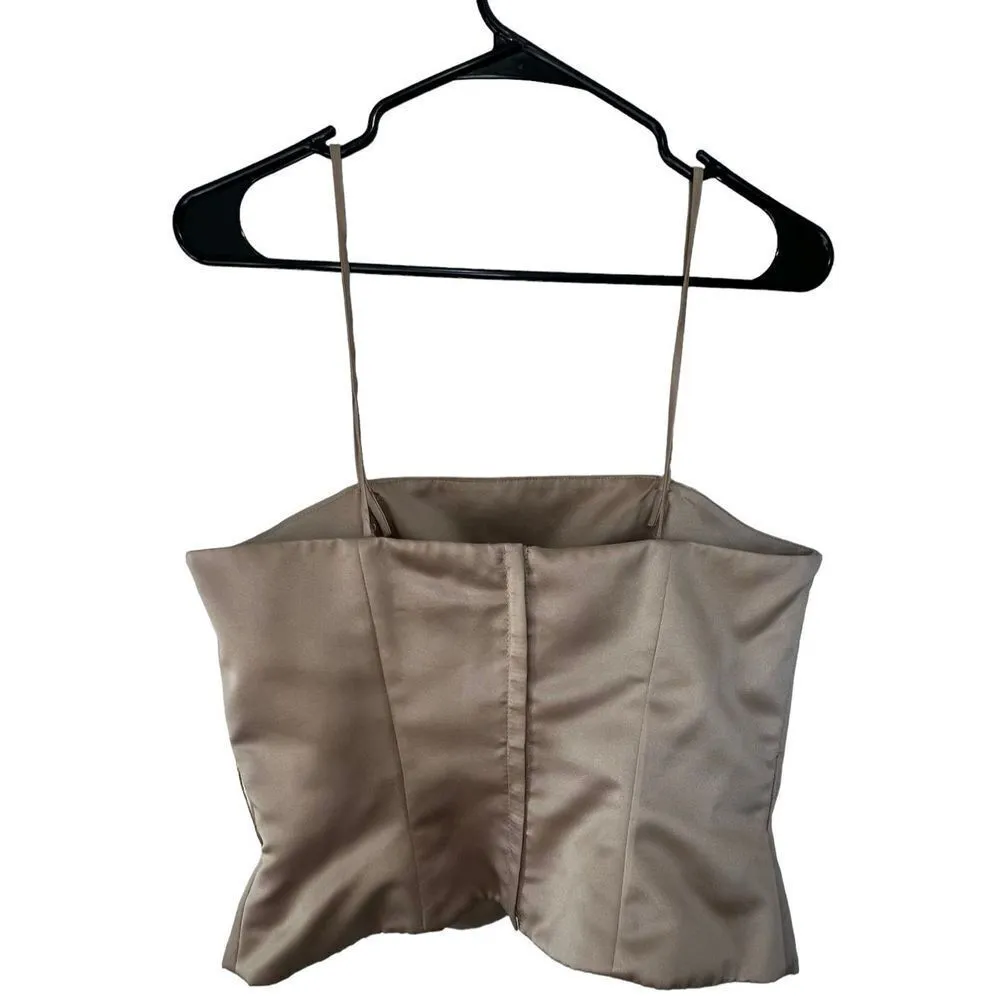 Vintage Alexia Designs Gold Zip Up Spaghetti Strap Corset Top Size undefined - Image 3