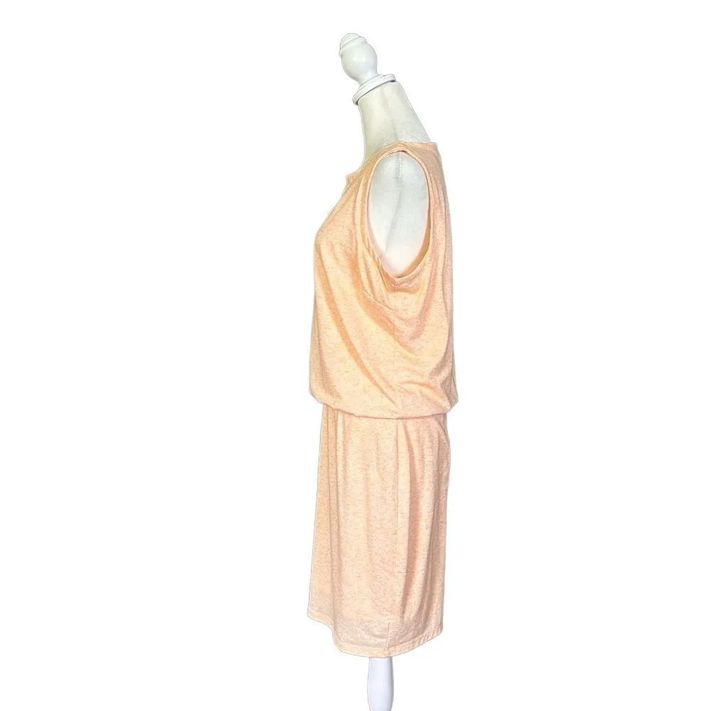 Athleta Vida Tiger Lily Orange Linen Blend Sleeveless Dress Medium - Image 3