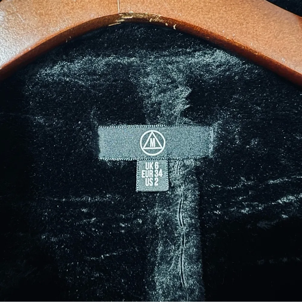 Missguided Women Black Faux Fur‎ Lined Aviator Pilot Cozy Winter Jacket Size 2 - Image 16