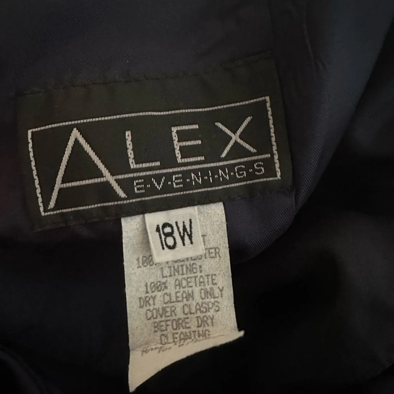 Alex Evenings 18W Maxi Midnight Blue Gown Dress Tank Formal Wedding Party Gala - Image 3