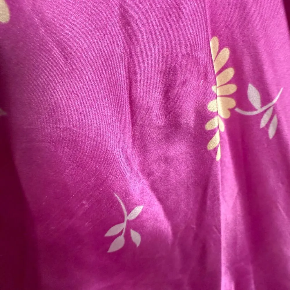 Equipment Sabelia Pink Silk Satin Floral Print Slip Midi Dress Size Medium - Image 13