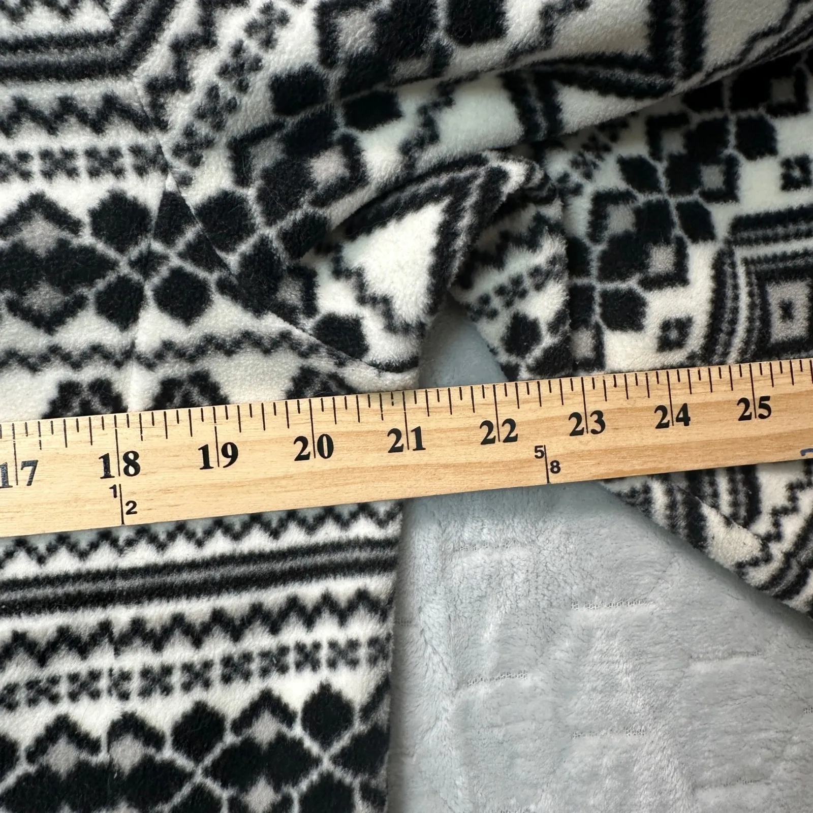 Talbots Women Black White Fair Isle Fleece Zip Jacket L Nordic Skiwear Wintercre - Image 6