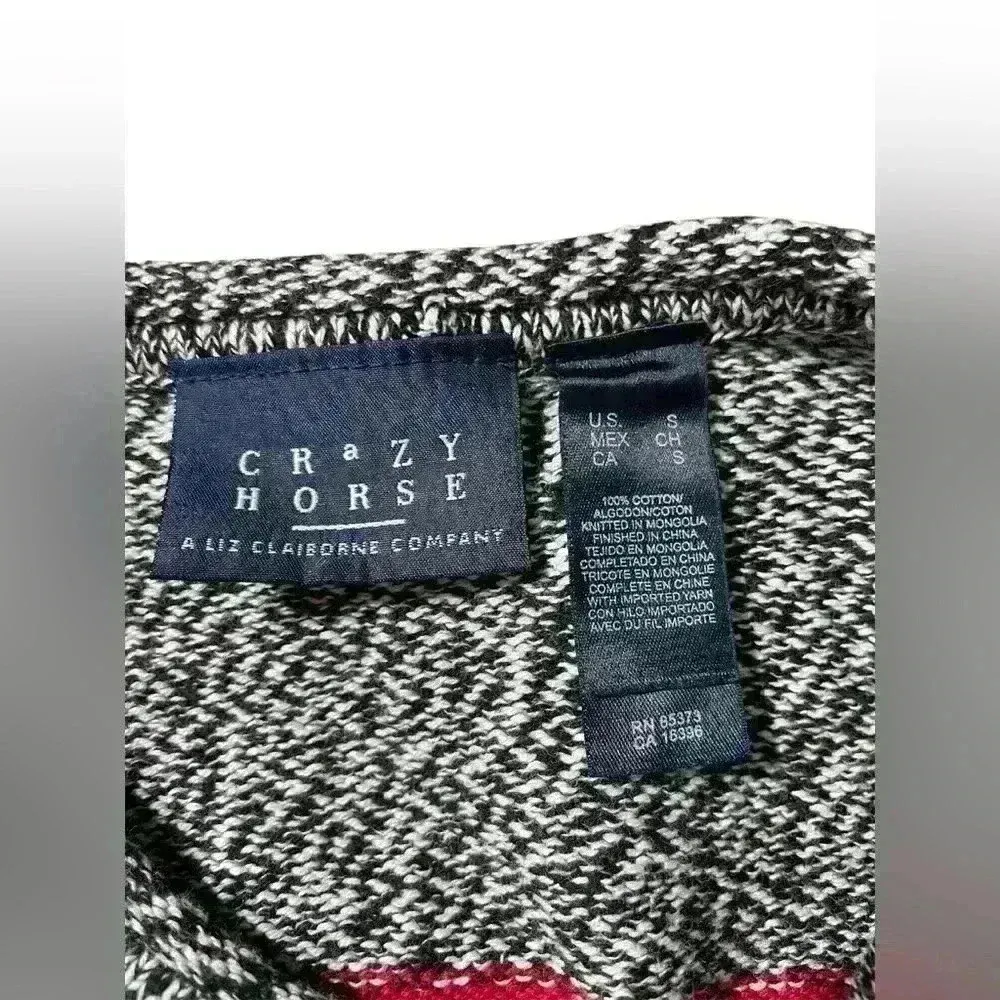 Crazy Horse Liz Claiborne Geometric Sweater Long Sleeved Size Small Cozy Cabin - Image 5