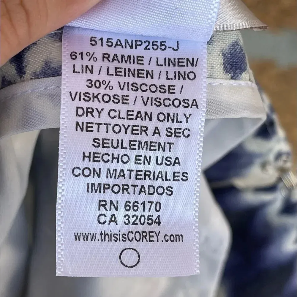 Anthropologie Corey Lynn Calter Blue Linen Wide Cropped Nalu Pants size 10 - Image 11