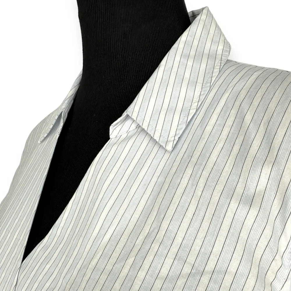 BLDWN Baldwin | Medium | Isla Wrap Top Skylight Optic White Stripe Blouse Shirt - Image 6