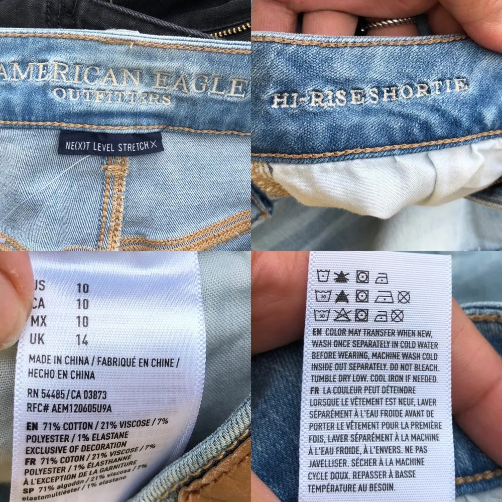 American Eagle Womens Shorts Denim Jean High Rise Roll Cuff Size 10 - Image 8