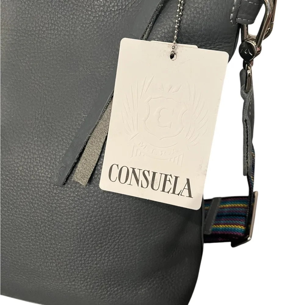 NWT Consuela Keanu Wedge Hobo Crossbody Shoulder Gray Pebbled Leather Bag Purse - Image 7