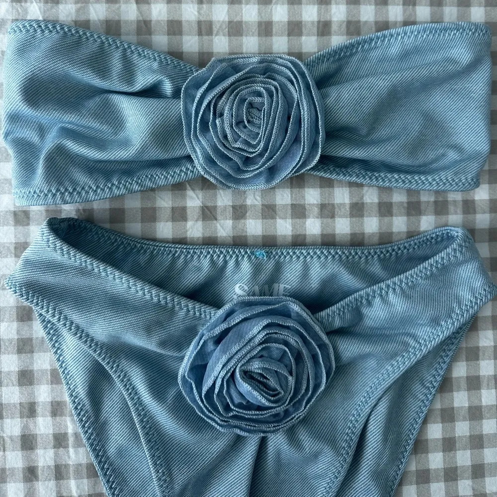 SAME swim Rose bikini in denim Size M - Image 8