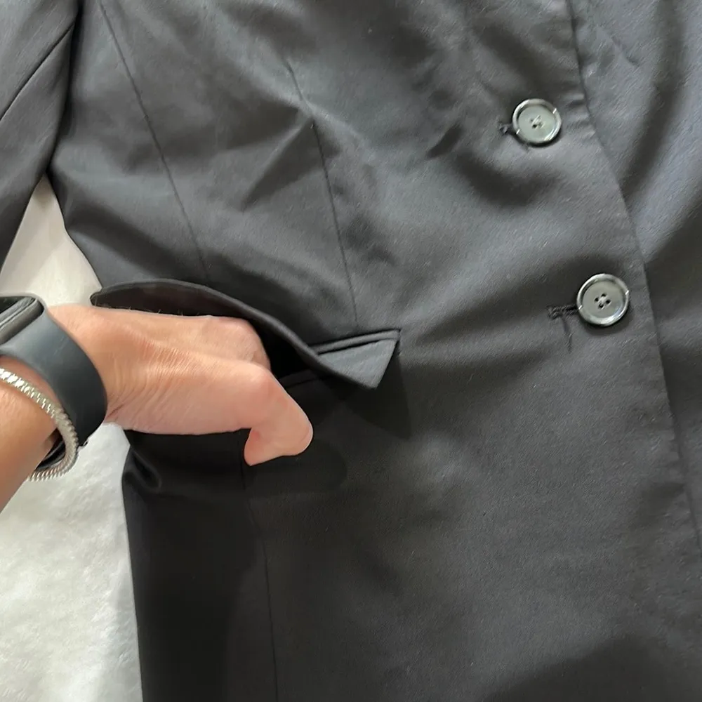 Black Tailored Blazer with Notched Lapels Size 12 - Image 5