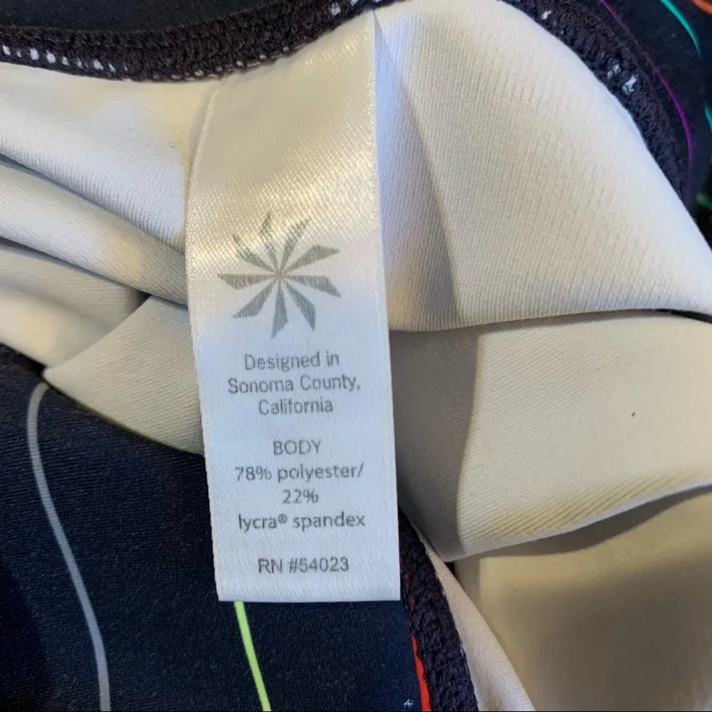 Athleta Multi-stripe Navy Rainbow Sonar Cropped Leggings Tights size Small - Image 12