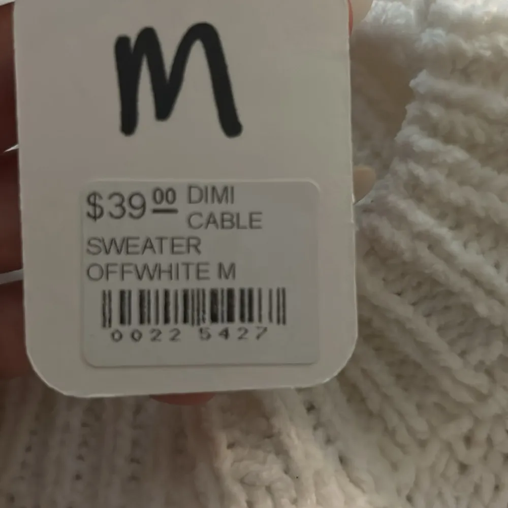 Double Zero  medium off white cable sweater - Image 4