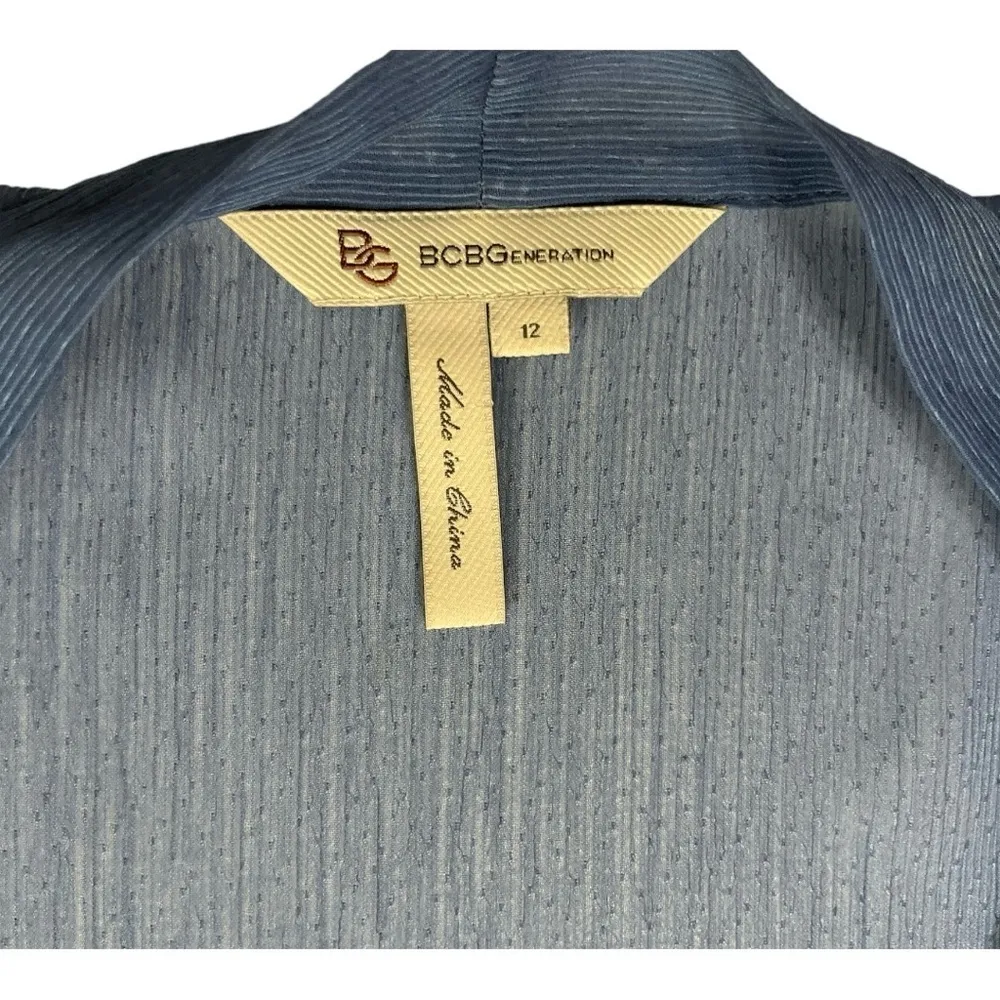 BCBGeneration  sheer blue sleeveless blouse size 12 - Image 8