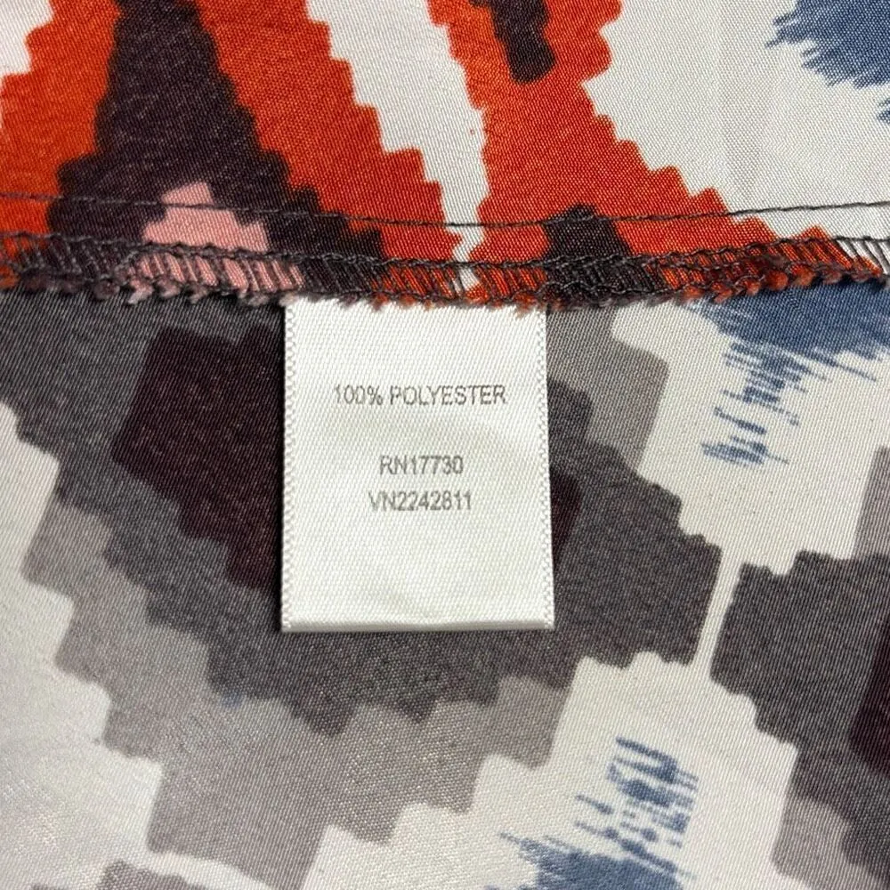 Xhiliration Medium Southwestern Aztec Print Red Blue Yellow Mini Dress Pockets - Image 8