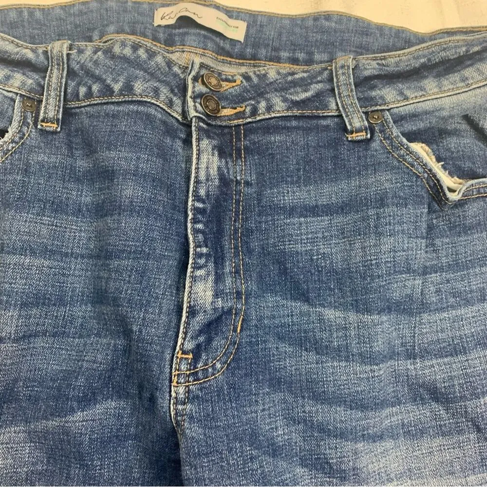 Kancan women's size 32 flare split leg jeans denim xl maurices Blue - Image 10