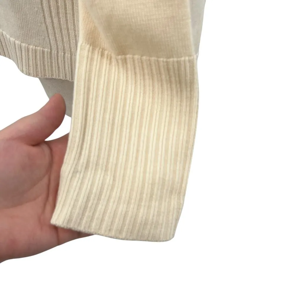 Ramy Brook Maya Sweater Cold Shoulder Beaded Long Sleeve Cream White Size Medium - Image 8