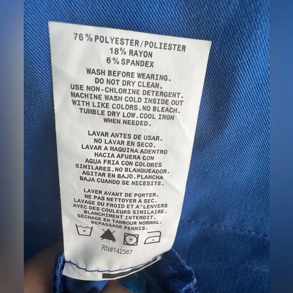 JAANUU Women’s V-Neck Scrub Top Blue Size L - Image 8