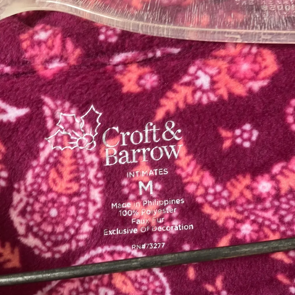 FINAL MARKDOWN Croft and barrow fleece pajama set medium nwt - Image 3