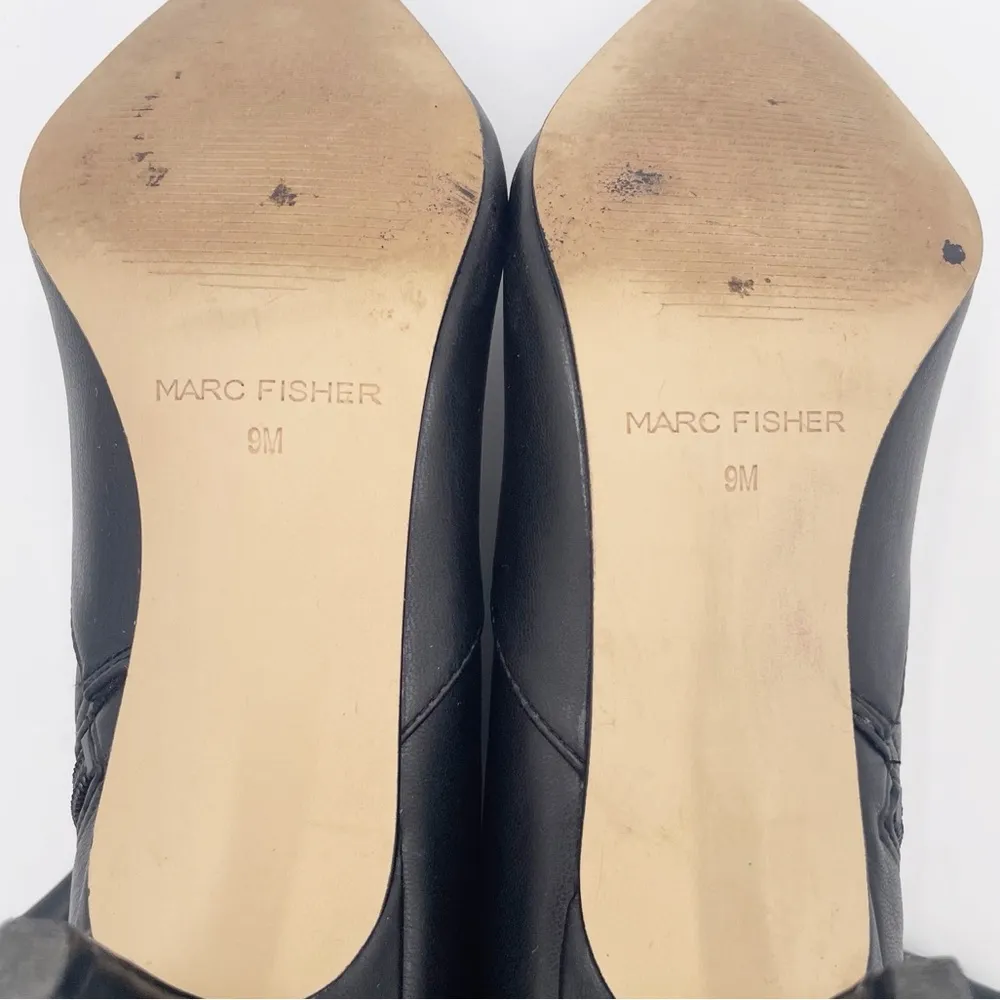 Marc Fisher Women's Adia 5 Fashion Boot Black Faux Leather Pointed Toe Size 9 - Image 9