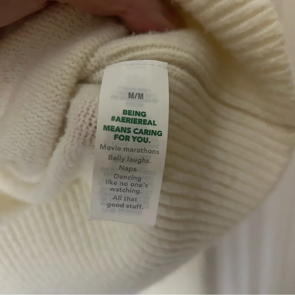 Aerie Cream Crew Neck Sweater - Image 4