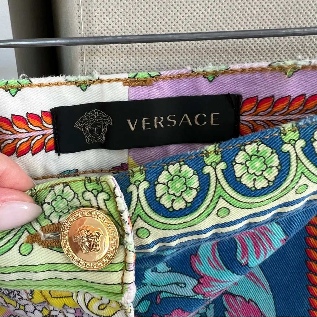 Versace NWT  Technicolor Baroque Print Jeans - Image 5