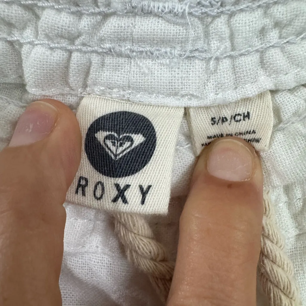 Roxy  White Drawstring Joggers - Image 4
