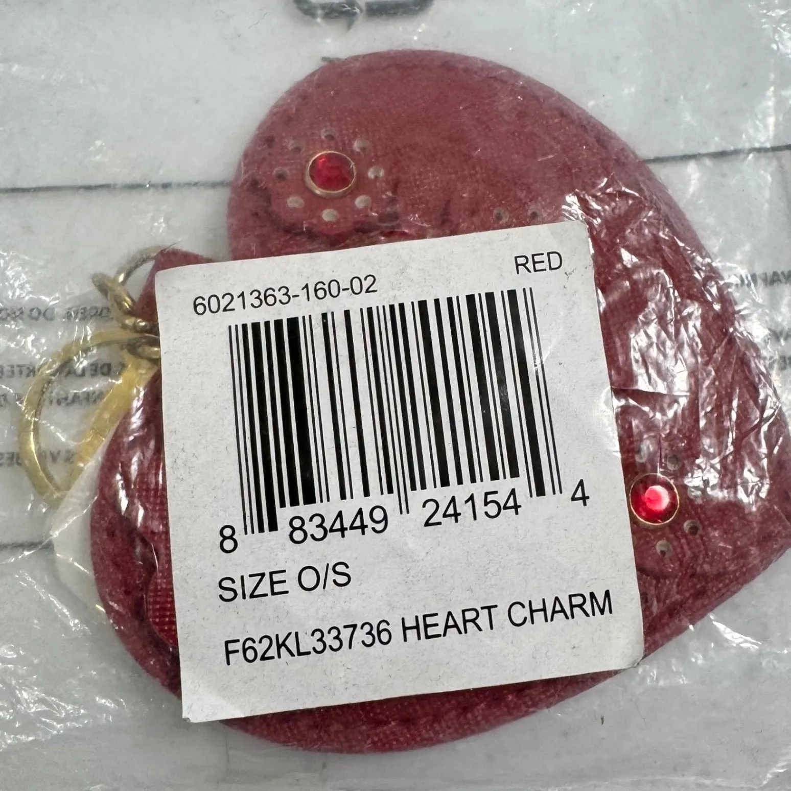 Kate Landry Heart Charm Keychain Bag Charm Rhinestone Embellished OLDSTOCK RARE - Image 3