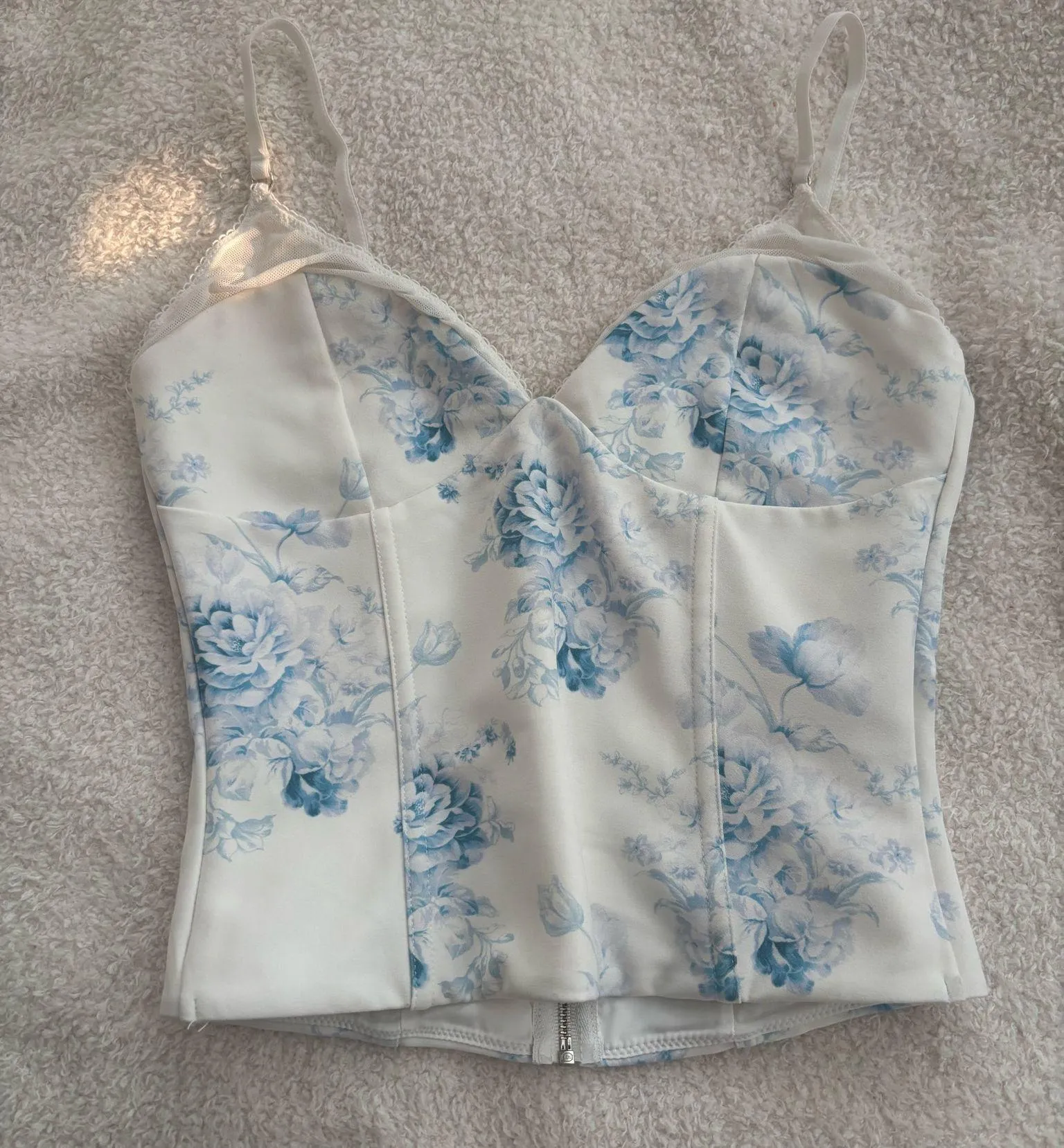 Blue Floral Corset White Fox Boutique - Image 2