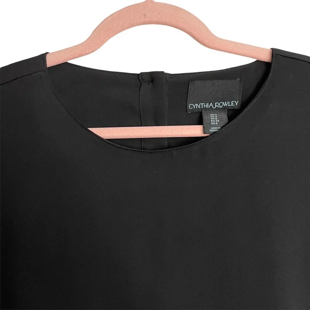 Cynthia Rowley Black Short Sleeve Babydoll Dress - Image 5