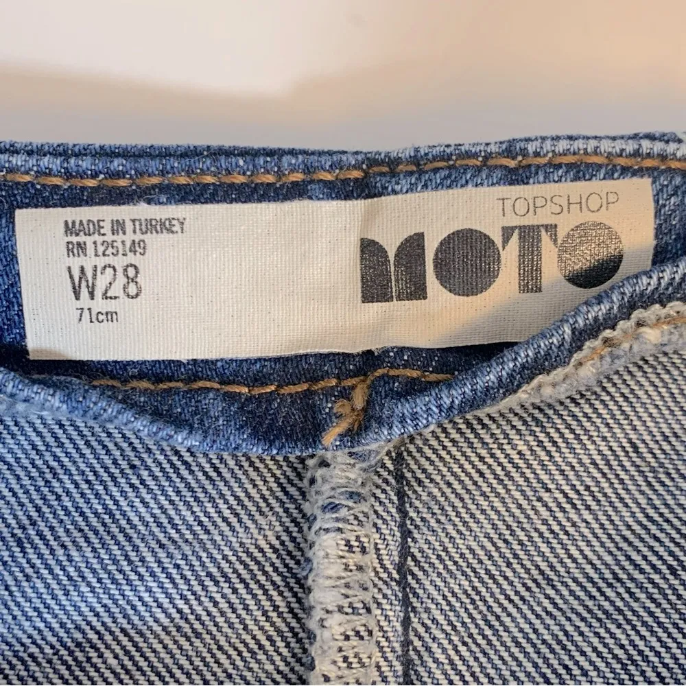 Topshop Moto Button Front Denim Mini Skirt Size 28 - Image 6