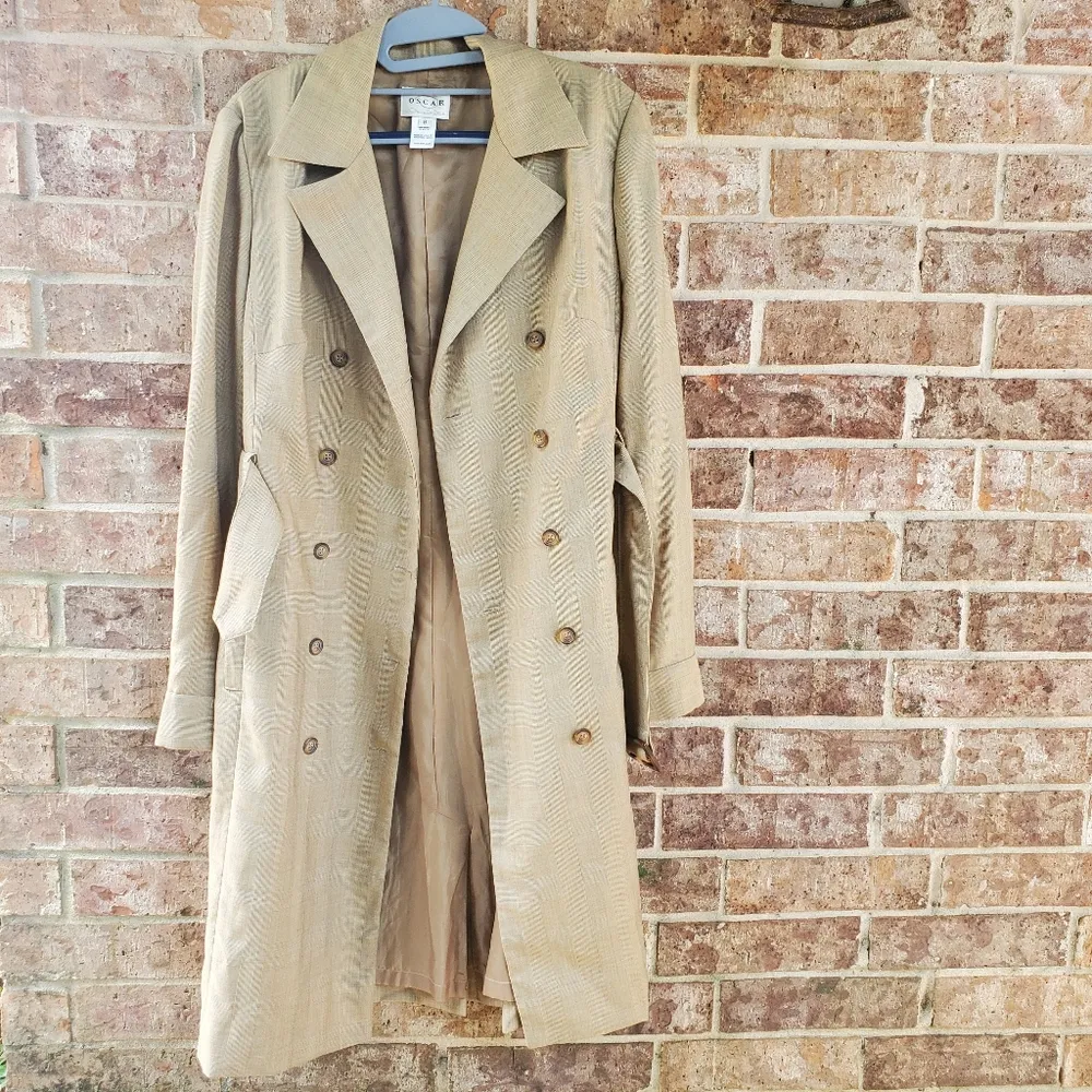 Vintage Oscar by Oscar de la Renta Trench Coat Y2K - Image 2