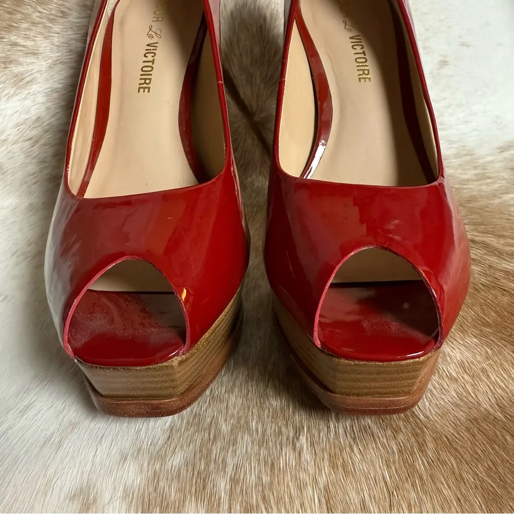 Pour La Victoire Platform Peep Toe Pumps Size 7.5 B88 - Image 6