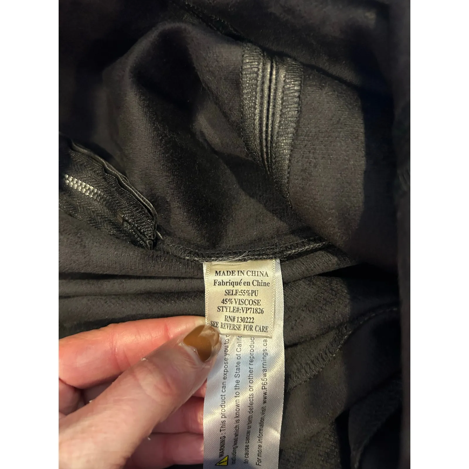 Very J faux leather pants NWT size L side zip skinny moto goth - Image 8