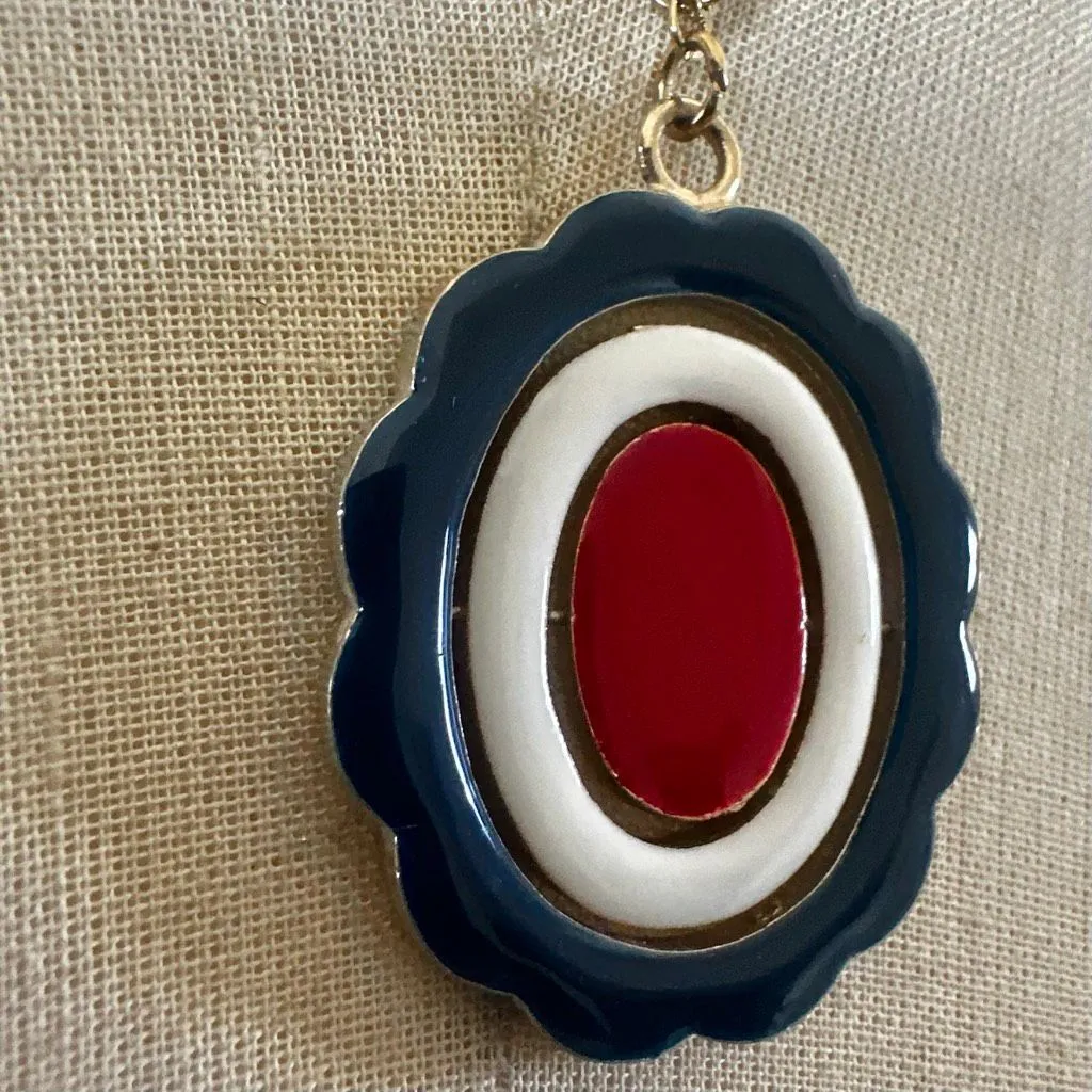 Vintage 1970s MOD Convertible Enamel Pendant Necklace - Image 10