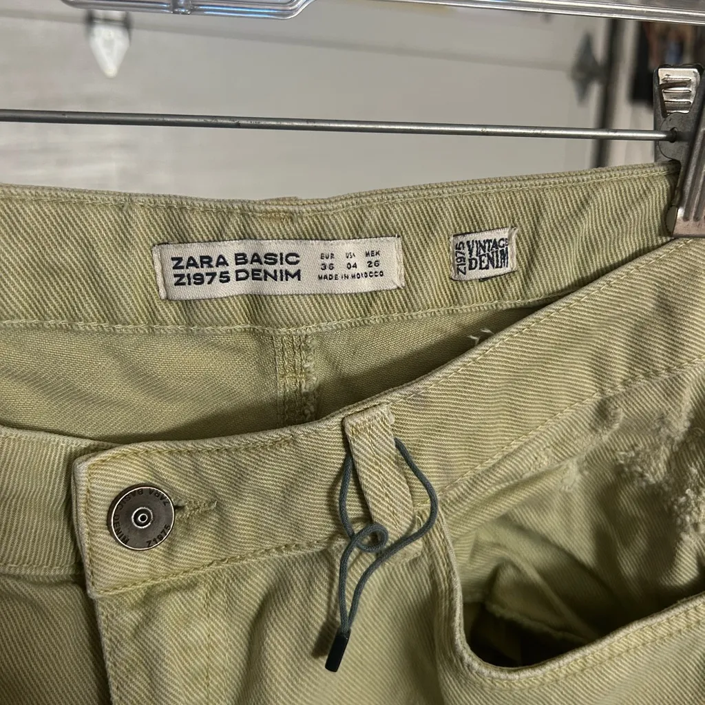 Zara Basic Vintage Denim in Light Green - Image 5