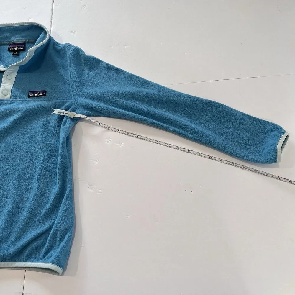 Patagonia Womens Aqua Blue Micro D Snap-T Pullover Fleece SMALL Outdoor Gorpcore - Image 8