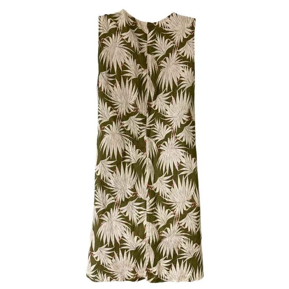 RACHEL ZOE Womens Size XSmall Sleeveless Mini Dress 100% Linen Floral Tropical - Image 4