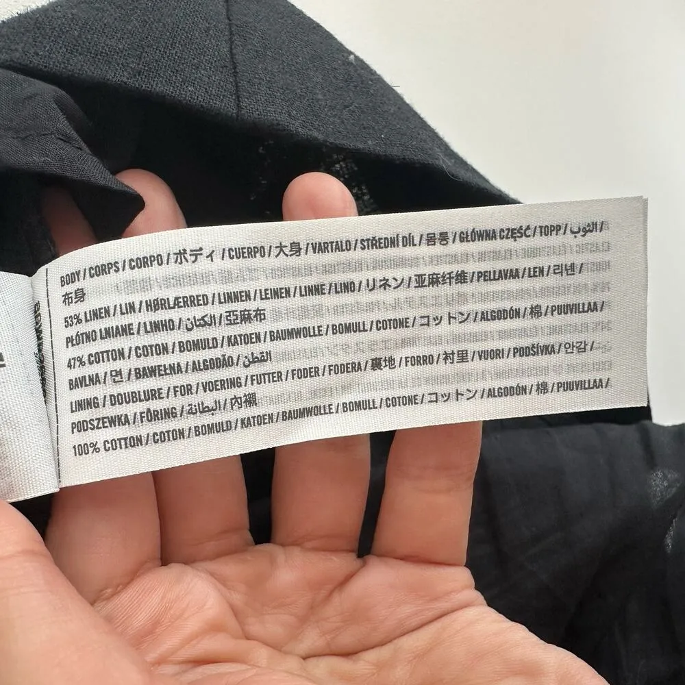 Abercrombie & Fitch Dress XXL Petite Black Linen Cotton Emerson Skort Minimalist - Image 5